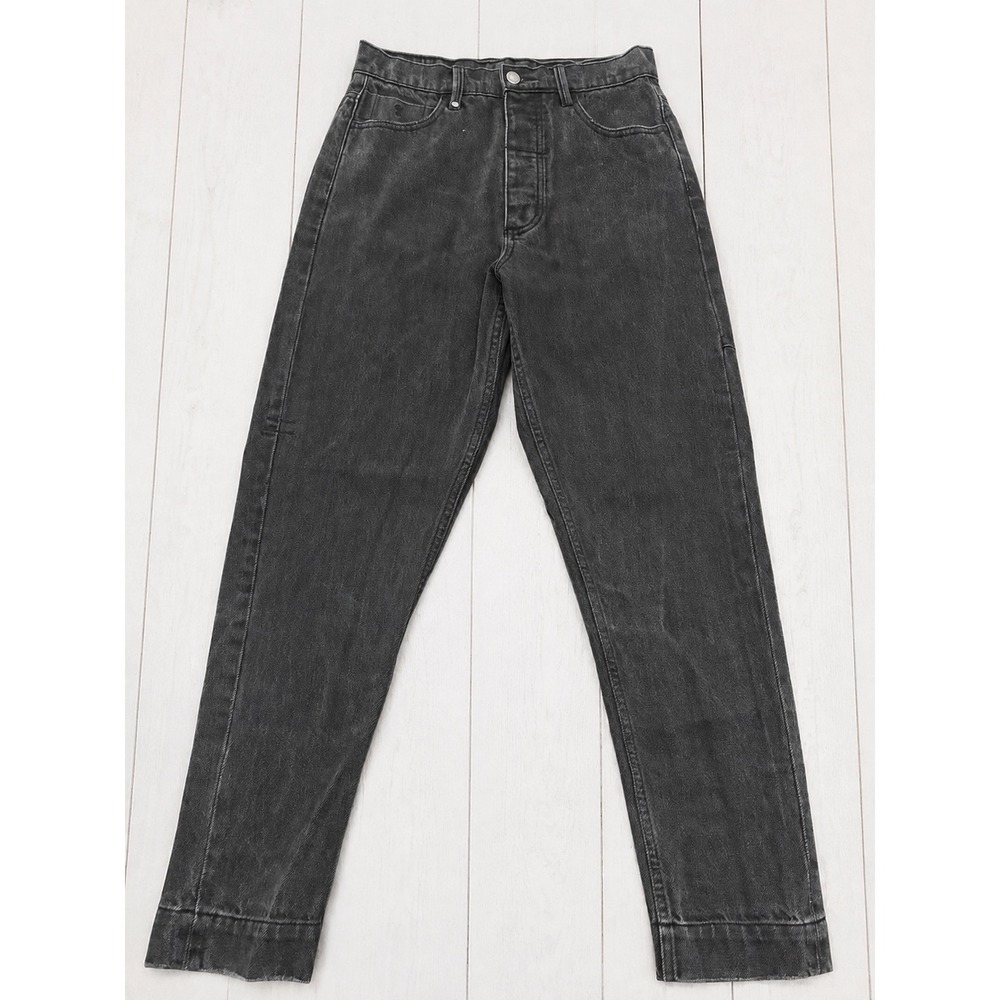 Thrills Jeans High Waisted Tapered Leg Faded Black Grunge Punk Streetwear 28